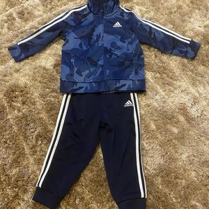 Blue and White Adidas outfit 18 months